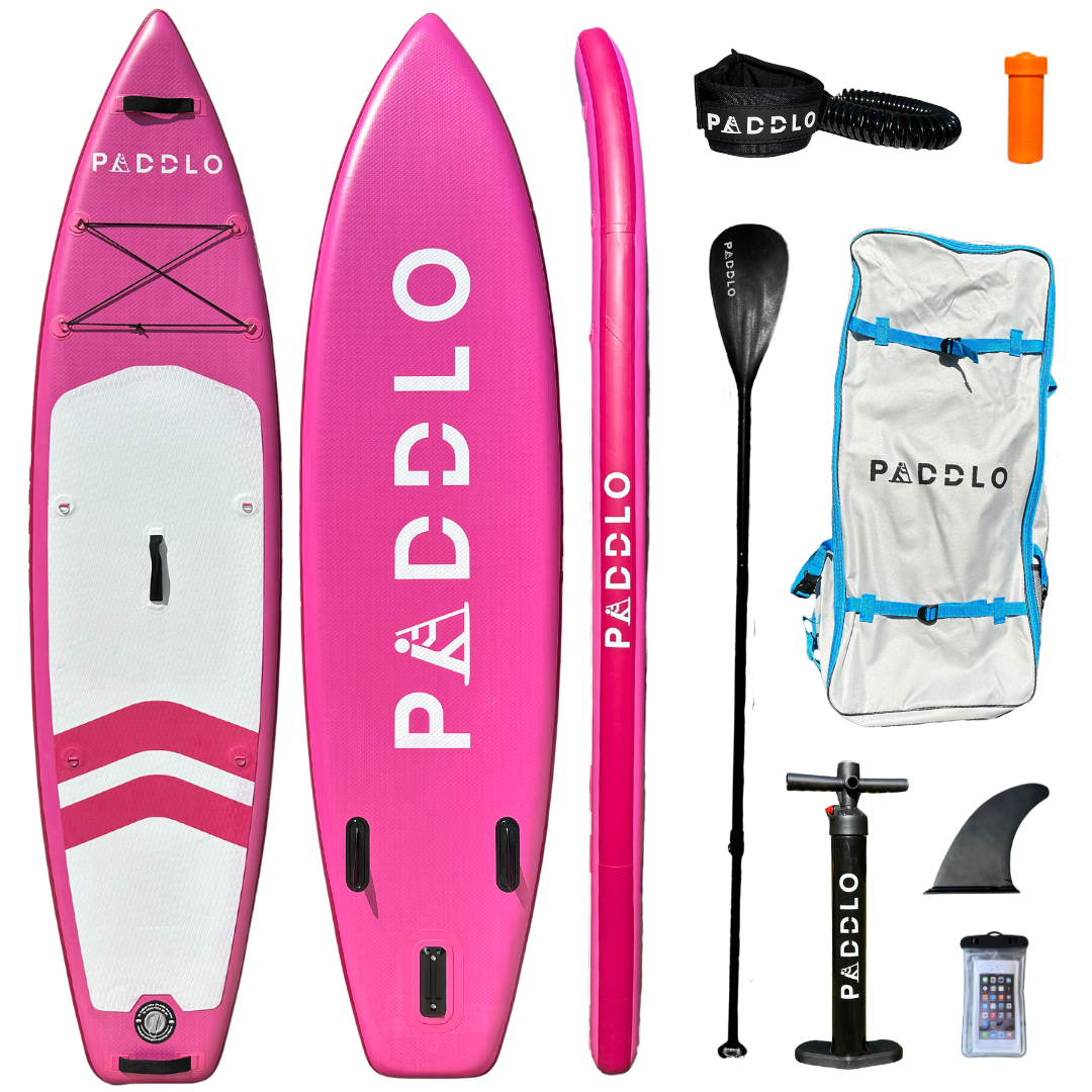 deska sup różowa z wiosłem 320 cm